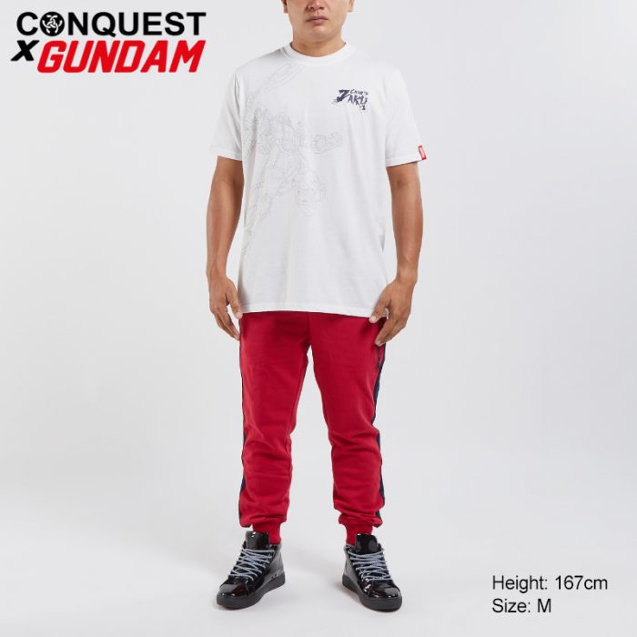 Conquest T Shirt WHITE CONQUEST X GUNDAM MEN CHAR’S ZAKU TEE