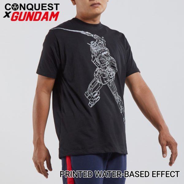 Conquest T Shirt CONQUEST X GUNDAM MEN RX-78-2 GUNDAM OUTLINE TEE PRINTED WATER-BASED EFFECT