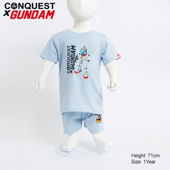 Conquest T Shirt CONQUEST X GUNDAM BABY GUNDAM SHORT SLEEVE TEE SET FRONT VIEW