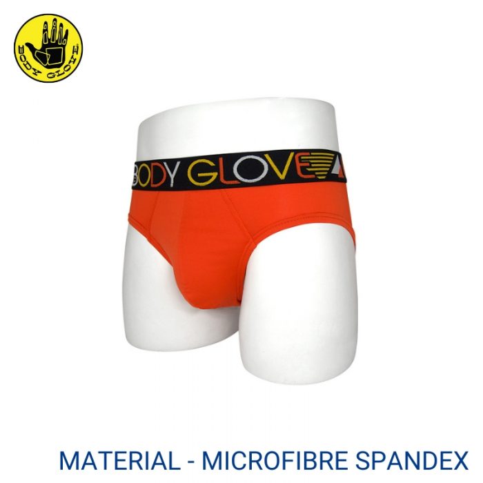 Mens Underwear Malaysia BODY GLOVE MEN MICROFIBRE SPANDEX MINI BRIEF (3 pcs pack) Elastic Waistband Bright Red Colour Side View