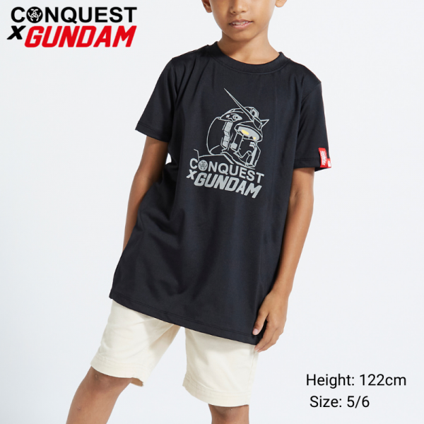 CONQUEST X GUNDAM ONLINE KIDS CLOTHES THE RX-78-2 GUNDAM HEAD OUTLINE TEE IN BLACK MALAYSIA