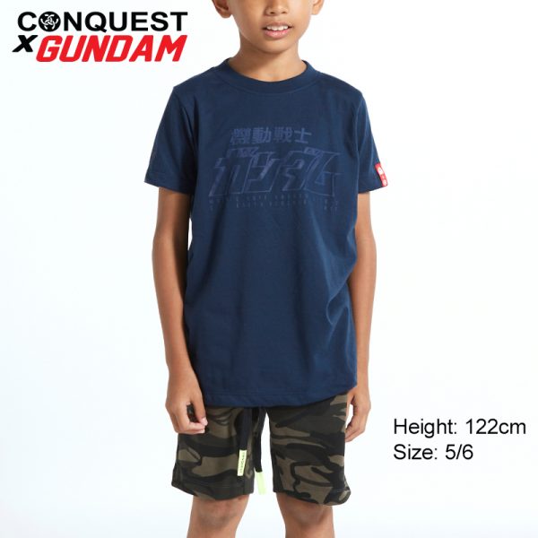 CONQUEST X GUNDAM KIDS CLOTHES GUNDA LOGO TEE IN BLUE MALAYSIA