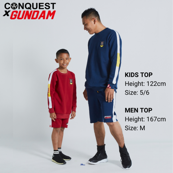KIDS LONG SLEEVE SWEATER CONQUEST X GUNDAM KIDS MOBILE SUIT GUNDAM HEAD EMBROIDERED SWEATER
