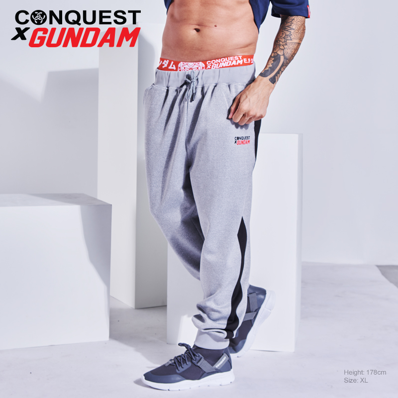CONQUEST X GUNDAM CUT AND SEW JOGGER PANTS MALAYSIA IN MELANGE COLOUR