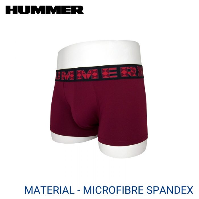 HUMMER MEN UNDERWEAR MICROFIBRE SPANDEX BOXER TRUNK EXTRA SIZE IN RED