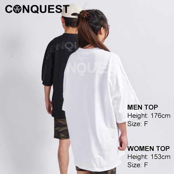 Men Shirt Malaysia CONQUEST MEN LIMITED PREMIUM OVERSIZED CONQUEST TEE In Black And White Colour