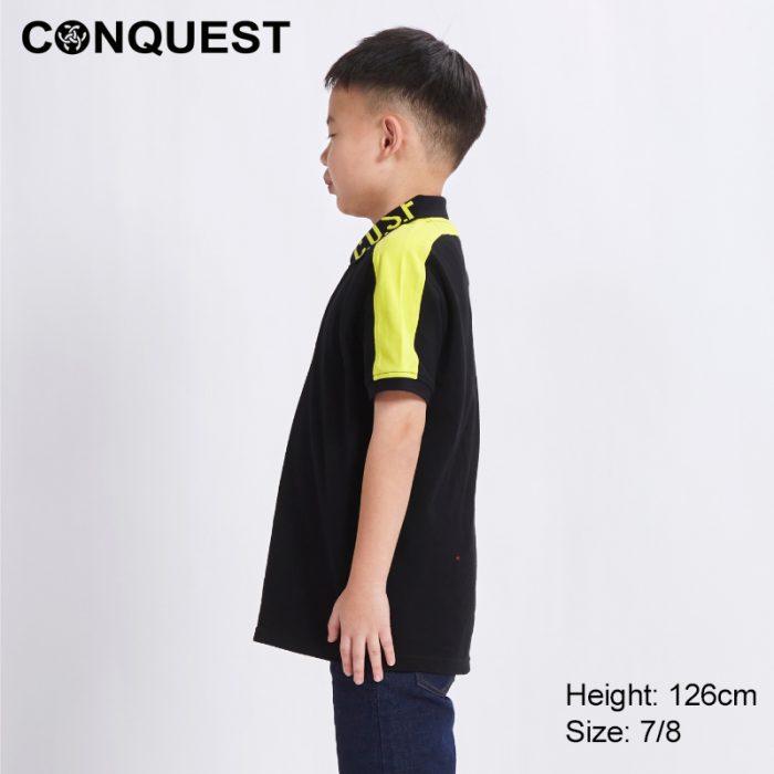 Kids Clothes Online Malaysia CONQUEST KIDS C.U.S.F POLO TEE In Black Side View