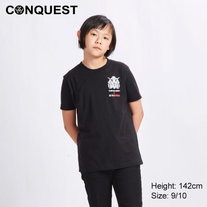 Kids Clothes Online Malaysia CONQUEST X GUNDAM KIDS RX-78-2 TEE In Black Front View