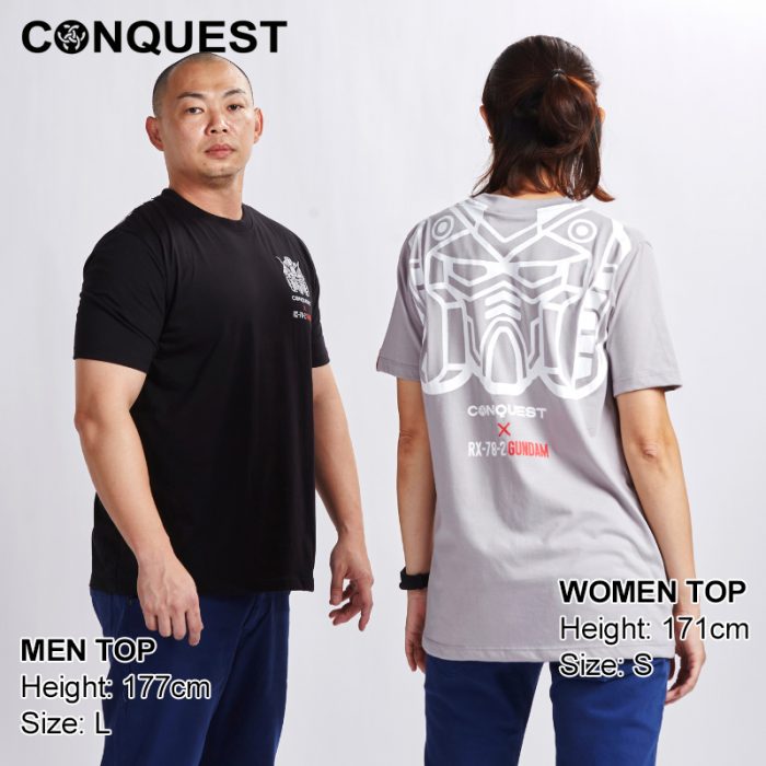 Men Shirt Malaysia CONQUEST X GUNDAM MEN RX-78-2 TEE In Black And Khaki Colour