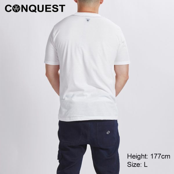 Men Shirt Malaysia CONQUEST MEN GRADIENT LOGO TEE In White Back View