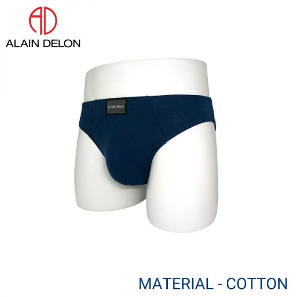 Mens Underwear Malaysia ALAIN DELON MEN COTTON MINI BRIEF EXTRA SIZE (5 pcs pack) Covered Waistband Blue Colour Side View