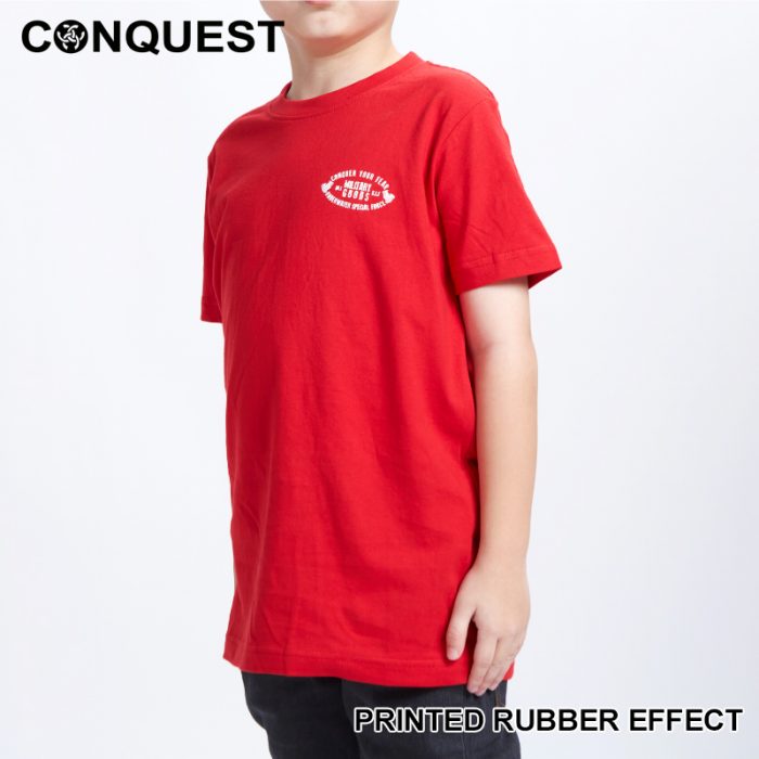 CONQUEST KIDS CLOTHES NO.1 MILITARY GOODS USF TEE ONLINE IN RED COLOUR MALAYSIA