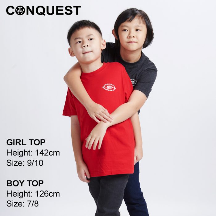 CONQUEST KIDS CLOTHES NO.1 MILITARY GOODS USF TEE ONLINE IN RED AND BLACK MALAYSIA