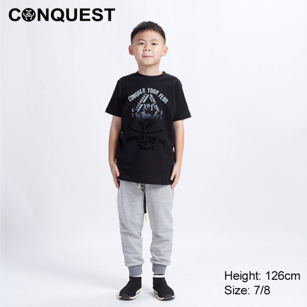 CONQUEST MEN KIDS CLOTHS CONQUER YOUR FEAR TEE ONLINE ONE FAMILY IN BLACK COLOUR MALAYSIA