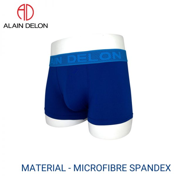Mens Trunk Underwear Malaysia ALAIN DELON MEN MICROFIBRE SPANDEX SHORTY EXTRA SIZE (2 pcs pack) Elastic Waistband Blue Colour Side View
