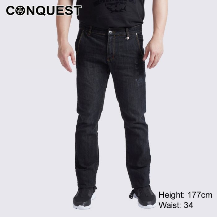 Conquest Pants CONQUEST MEN CONQUEST NYC-09 LONG JEANS Dark Indigo Colour Front View