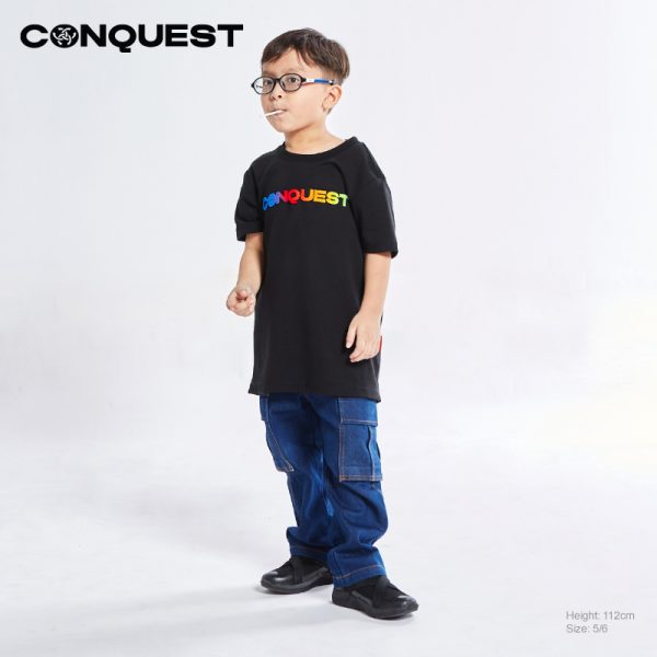 ONLINE CONQUEST KIDS CLOTHES LIMITED PREMIUM GRADATION TOOTHBRUSH EMBROIDERY LOGO TEE MALAYSIA