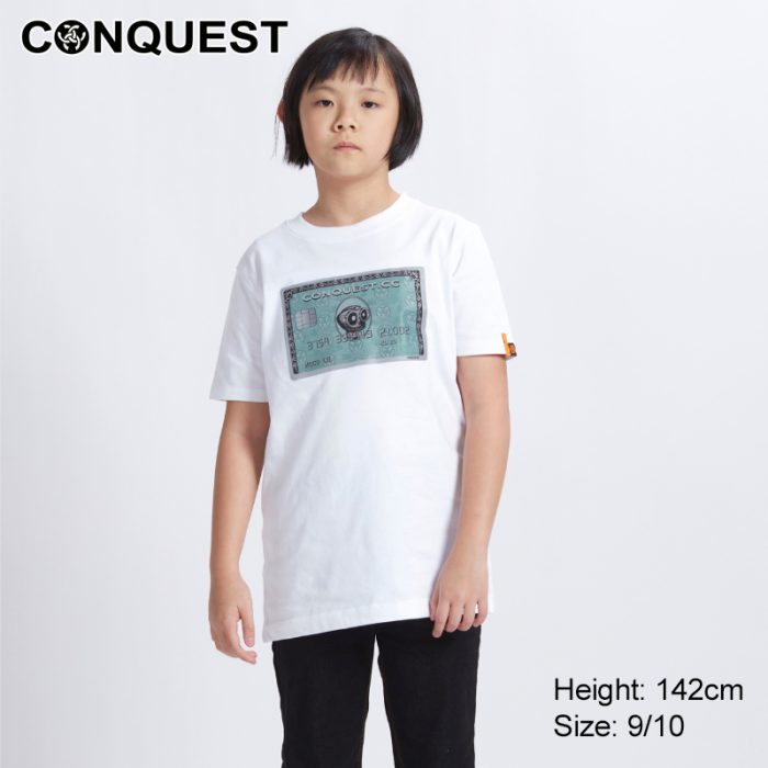 CONQUEST KIDS CLOTHES LIMITED PREMIUM MOCO CREDIT CARD TEE ONLINE IN WHITE MALAYSIA