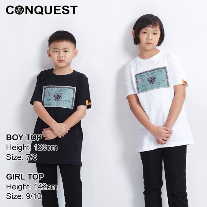 CONQUEST KIDS CLOTHES LIMITED PREMIUM MOCO CREDIT CARD TEE ONLINE IN BLACK AND WHITE MALAYSIA