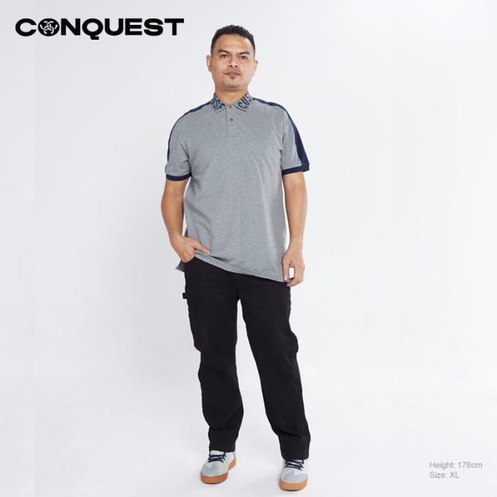 CONQUEST MEN C.U.S.F POLO Shirts for men in Melange Front View