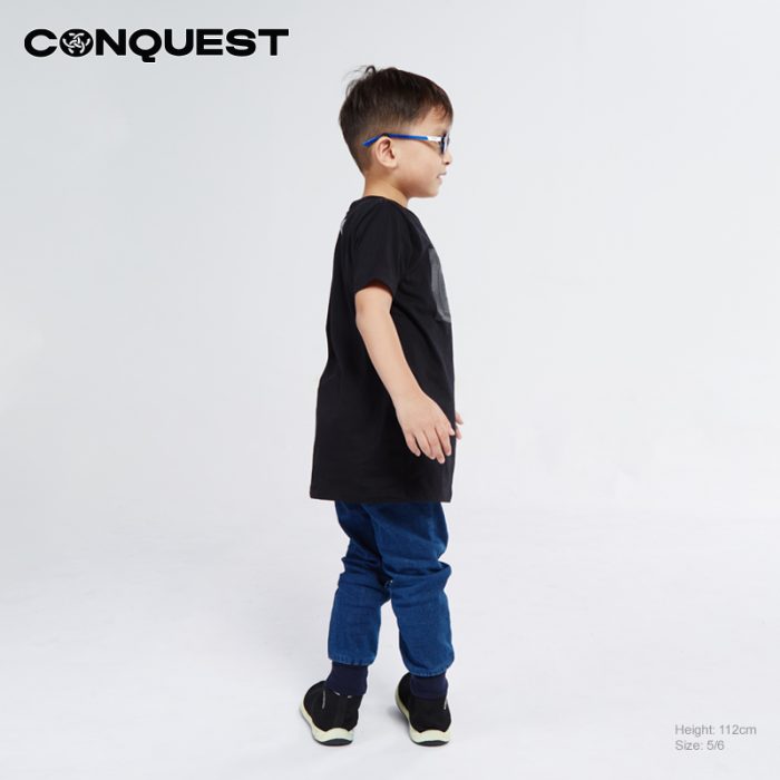 ONLINE CLOTHES CONQUEST KIDS CUSF RUBBER LOGO BOX GRAPHIC TEE SIDE VIEW MALAYSIA