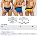Mens underwear size chart for boxers in CM and inches