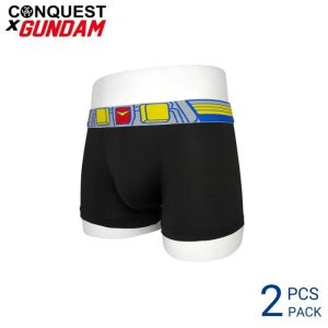 Sports underwear: Men's black sports boxer briefs from the Conquest X Gundam collection