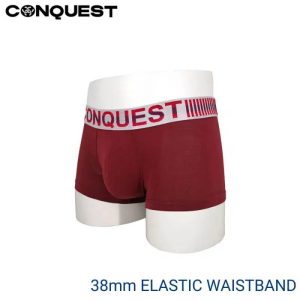 RED CONQUEST MEN BAMBOO SPANDEX SHORTY SPORTS BOXER BRIEFS