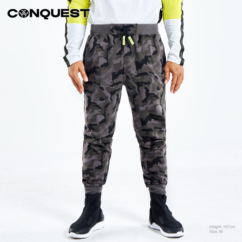 CONQUEST LONG PANTS MEN CUSF CAMOUFLAGE FULL PRINT JOGGER PANT FRONT VIEW