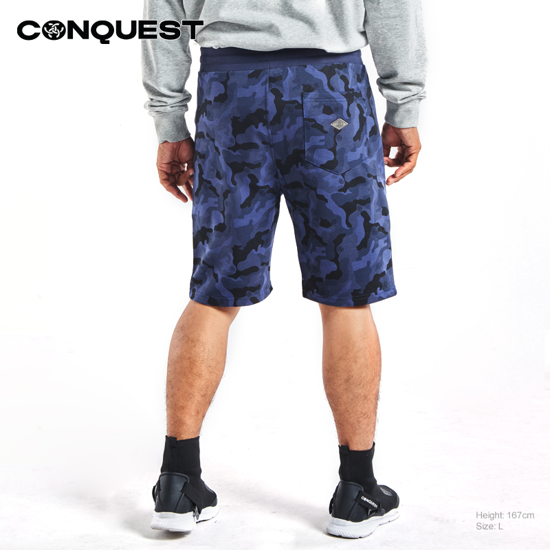 CONQUEST CAMO FULL PRINT MEN SHORT PANT IN CAMO NAVY BACK VIEW