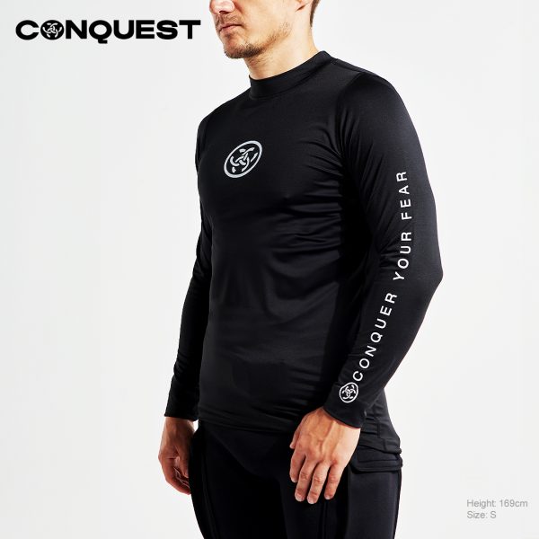 CONQUEST MEN CONQUER YOUR FEAR RASHGUARD SLIM FIT TEE_2 SIDE VIEW