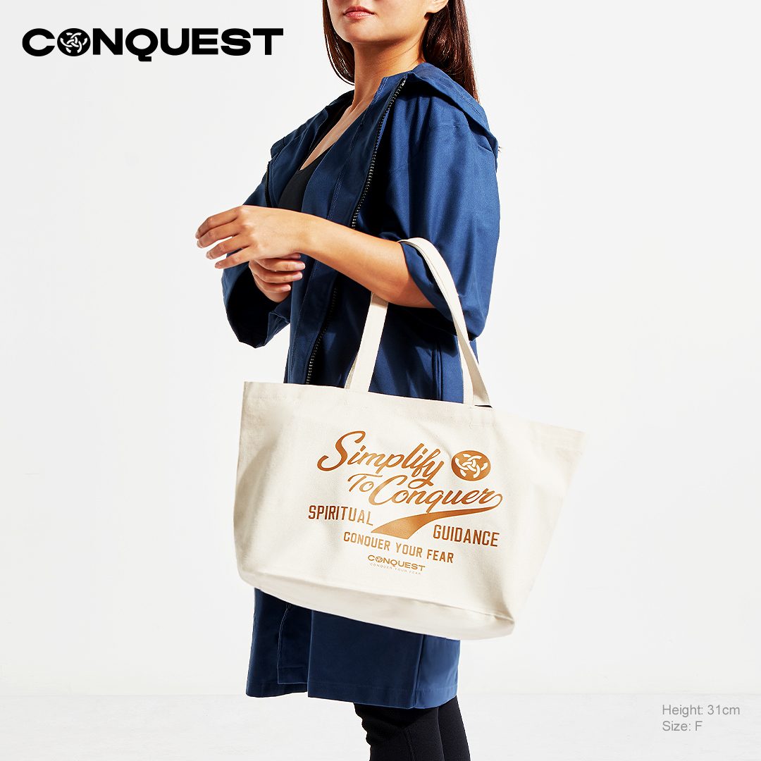 CONQUEST SIMPLILY TOTE BAG IN BEIGE COLOUR FRONT VIEW