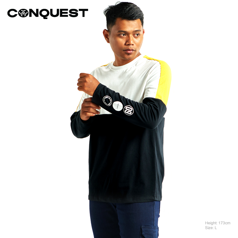 CONQUEST RACING 09 MEN'S LONG SLEEVE T SHIRT IN BLACK COLOUR