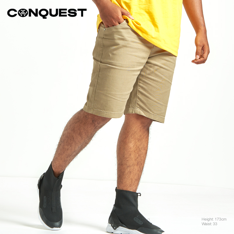CONQUEST MEN CHINO SHORT PANT IN KHAKI