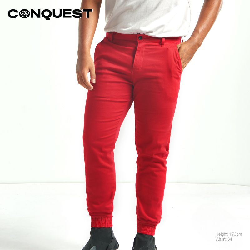 CONQUEST BASIC JOGGER PANTS MEN IN RED