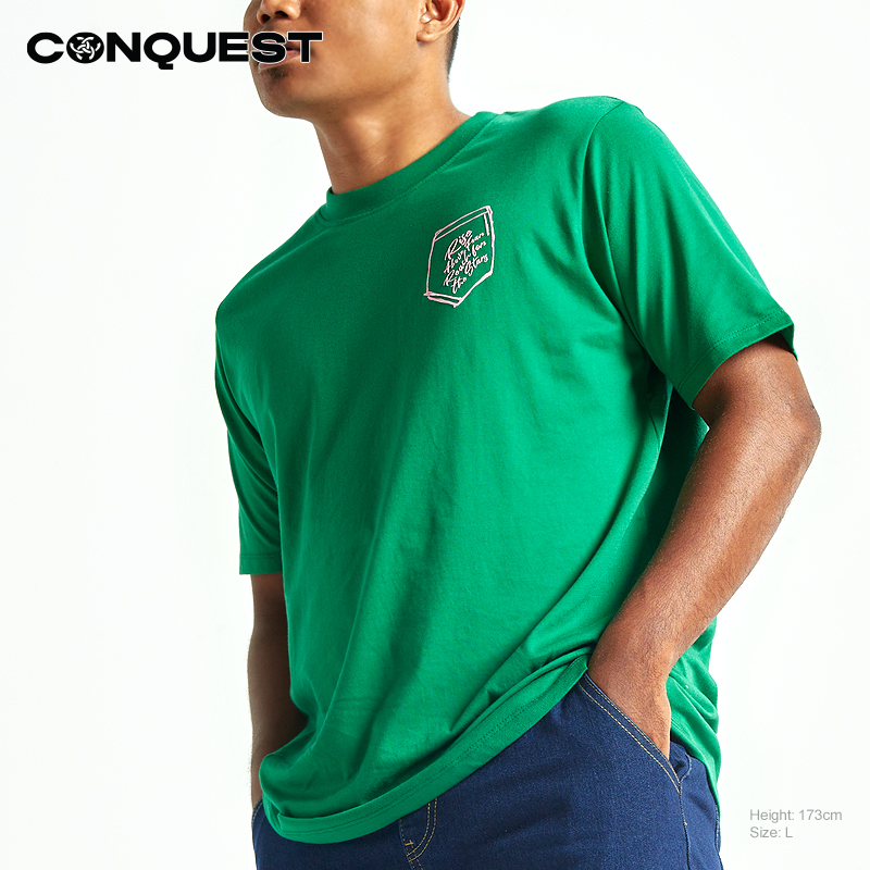CONQUEST MEN RISE ABOVE FEAR TEE SHIRT IN GREEN COLOUR